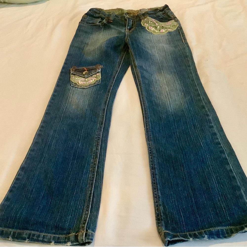 EST 1989 PLACE vintage bell bottom jeans girls 8 years
